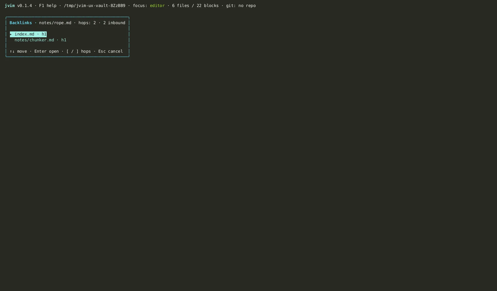 Backlink graph opened with Ctrl+B